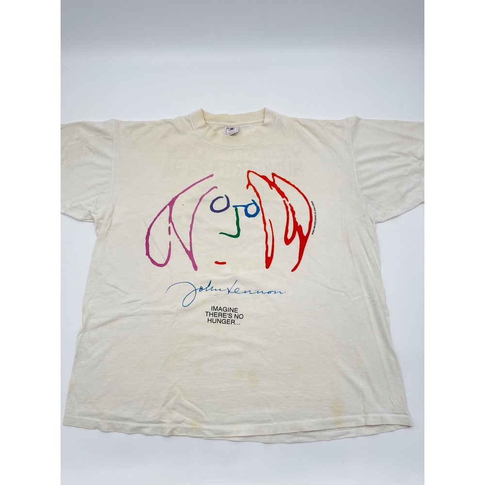 Vintage John Lennon Imagine Self Portrait T-Shirt Delta Cotton XL Made in USA 94